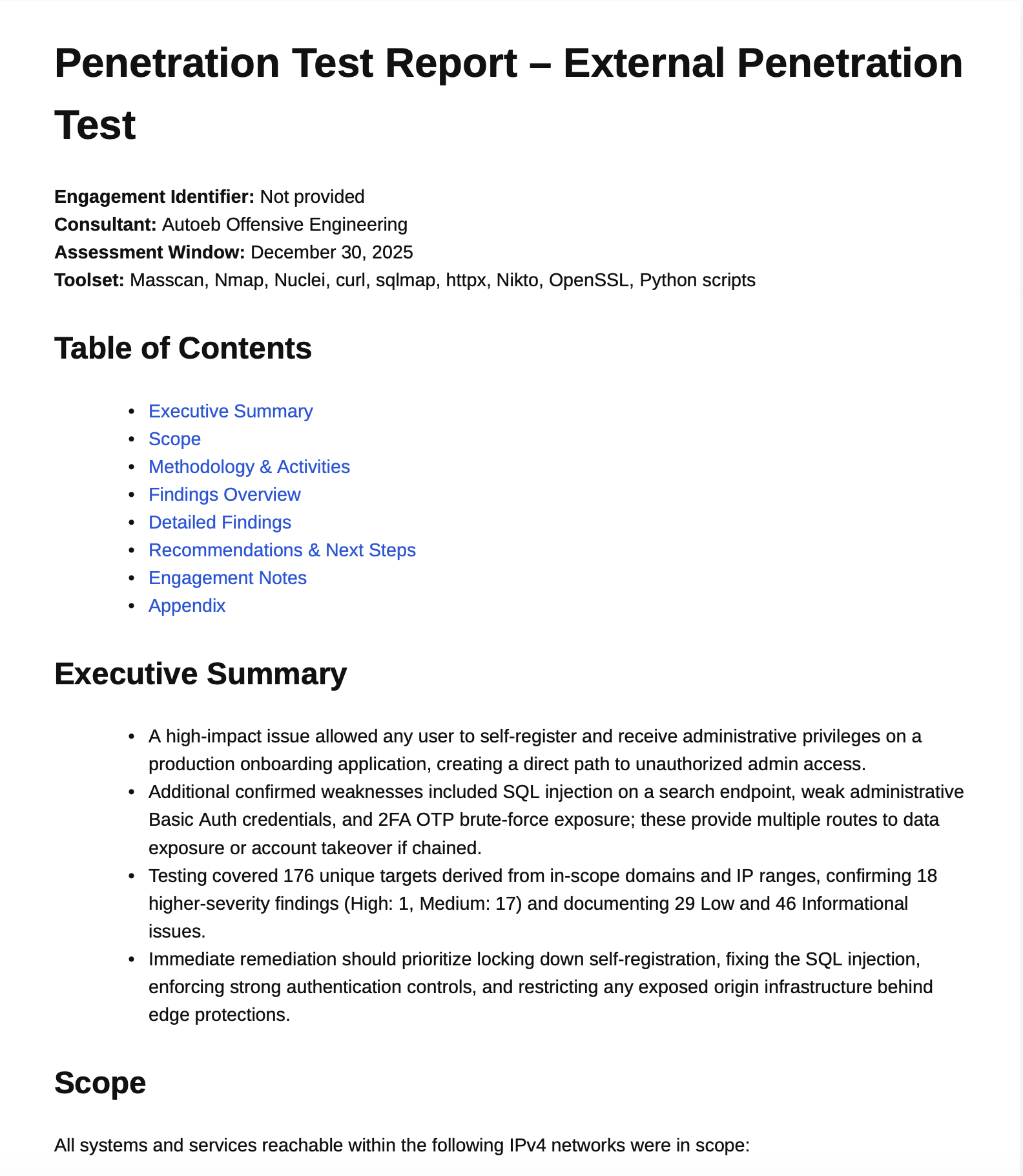 Autonomous Pentest Report Sample